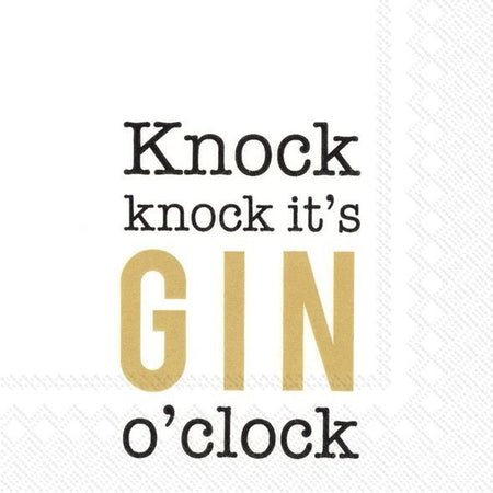 Gin O'Clock Gold Cocktail Size Paper Napkins (6 in stock)