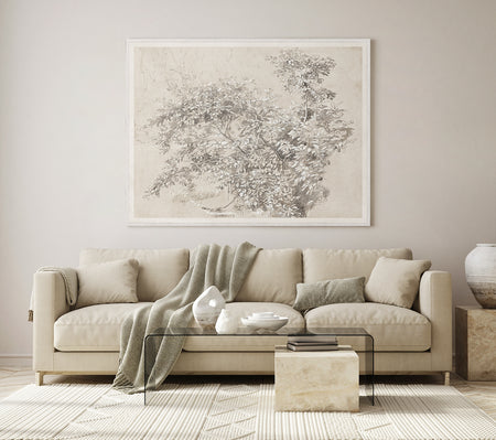 Graphite & Gouache Study C 1890  Framed w Glass