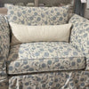 Heather Large Slipcovered Chair and a Half  Fabric Blue Cream Floral (1 in stock)