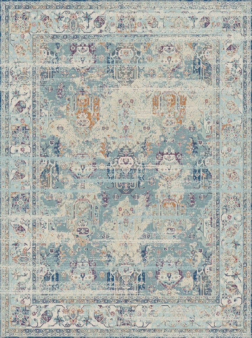 Heirloom Power Loomed Blue Multi Rug style 1518 size 9 x12" (1 in stock)