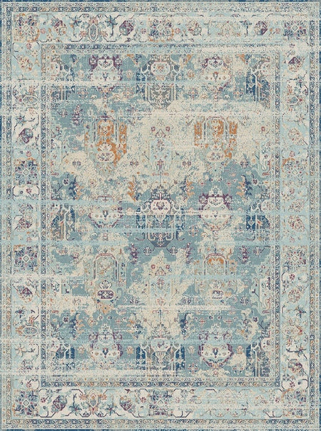 Heirloom Power Loomed Blue Multi Rug style 1518 size 9 x12" (1 in stock)