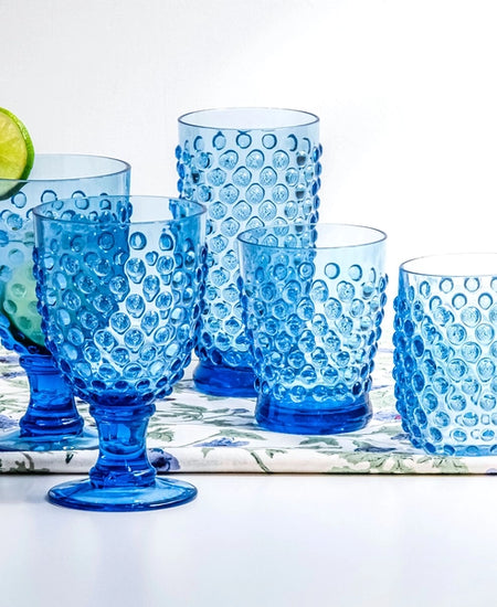 Hobnail Blue Acrylic Goblet (12 in stock)
