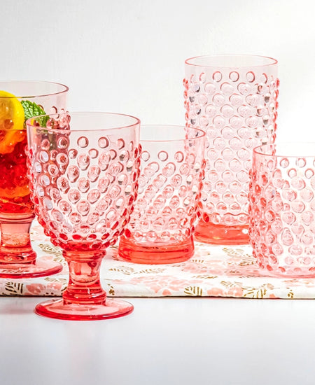 Hobnail Pink Acrylic Tumbler (4 in stock)