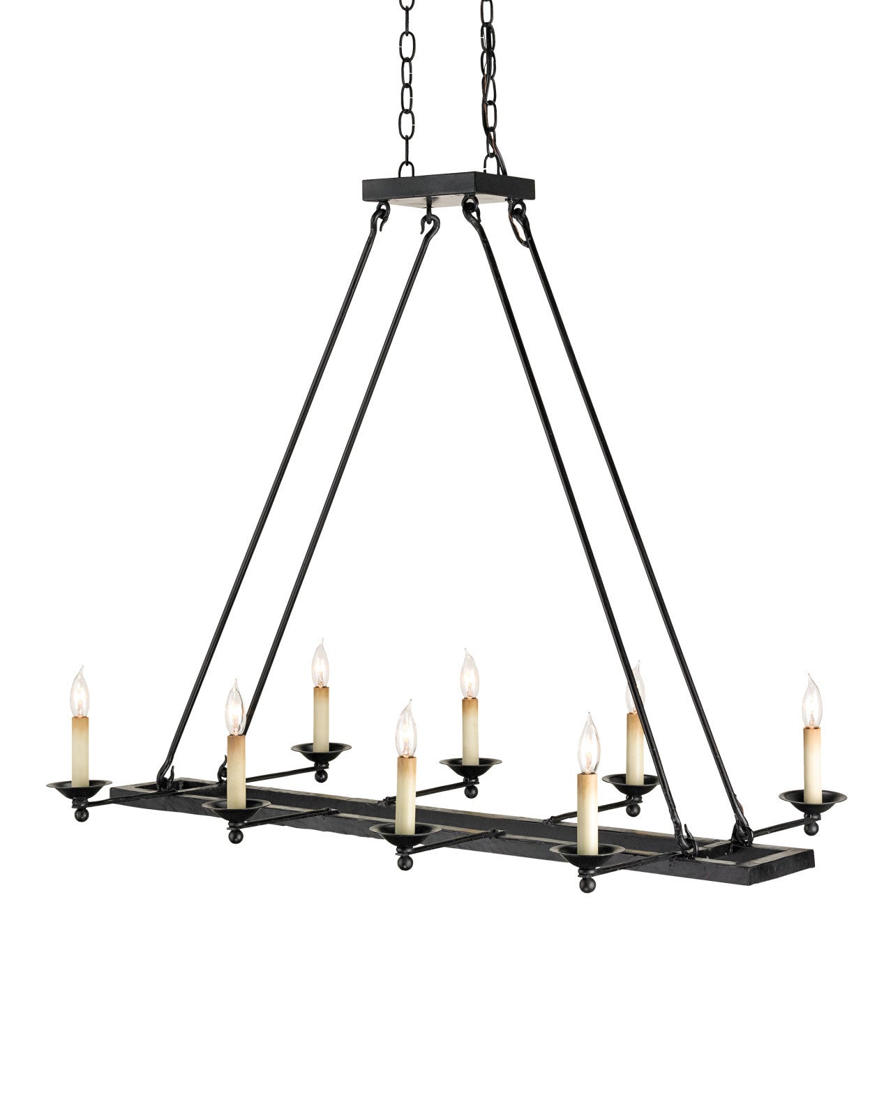 Houndslow Black Rectangular 8 Light Chandelier (1 in stock)