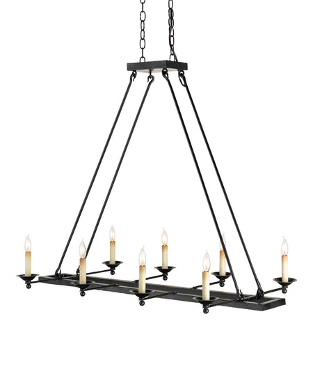 Houndslow Black Rectangular 8 Light Chandelier (1 in stock)