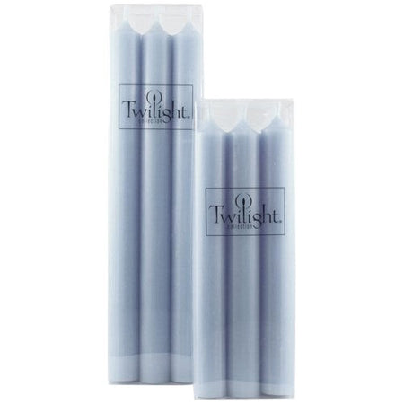 Ice Blue Twilight Boxed set of 6 10" unscented taper candles (4 in stock)