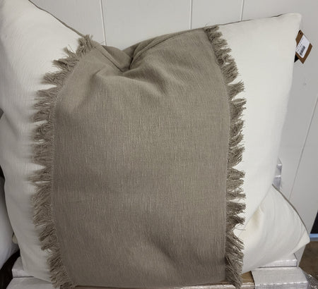 Index Cream and Twig Frayed edge with Trim Cushion 26" x 26" (4 in stock)