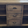 Rustic Irish Coast 3 Drawer Open Shelf Sideboard Weathered (1 in stock)