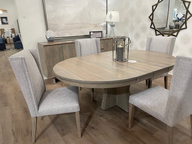 Jasper Dining Table 54" Round with 2x 12" leaves extends to 78" (1 in stock)