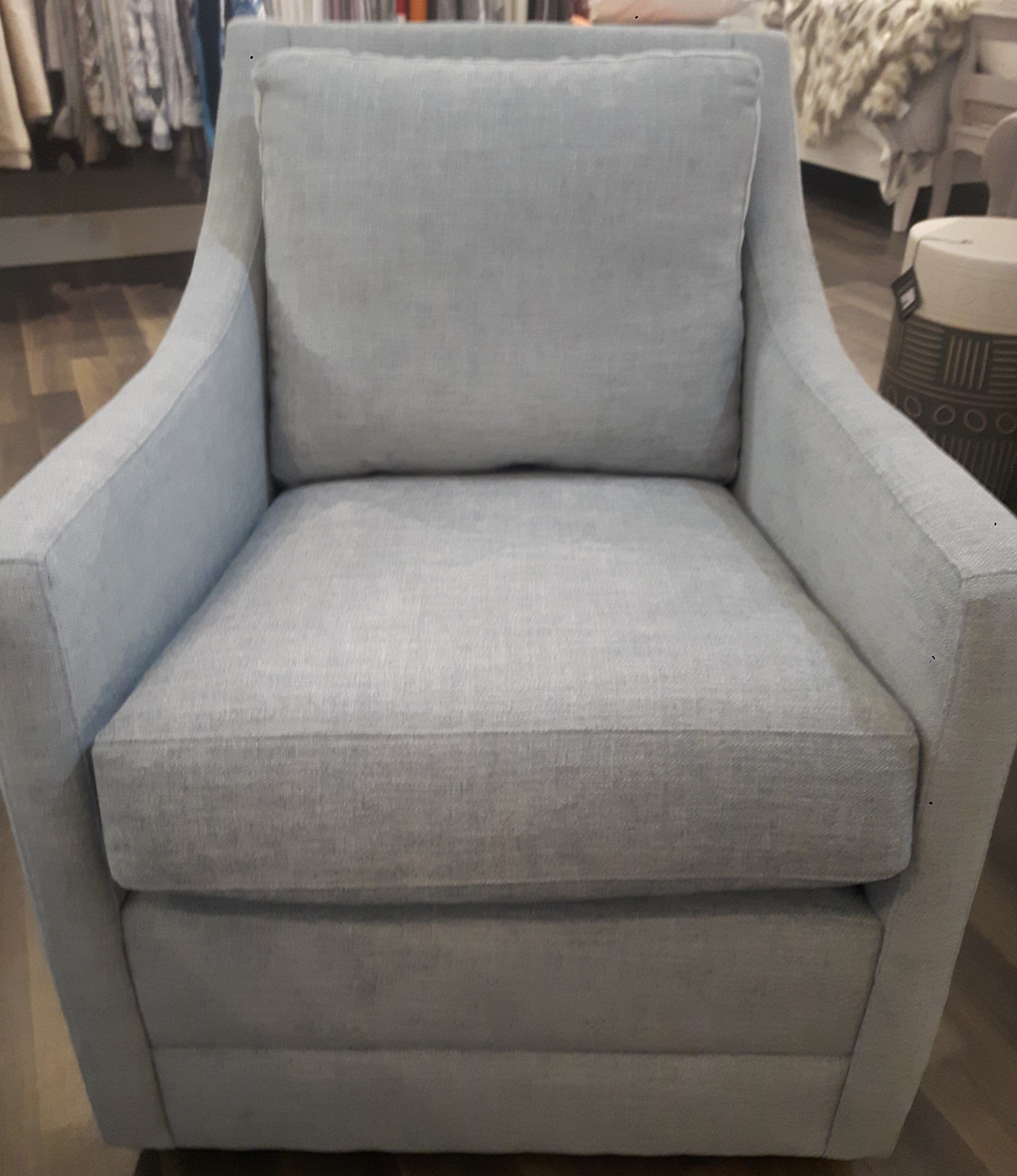 Jeffrey Swivel Chair in cashmere denim (2 in stock) Opportunity Buy
