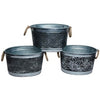 Metal Wine Tub with jute rope handles  (qty of 5  in stock)