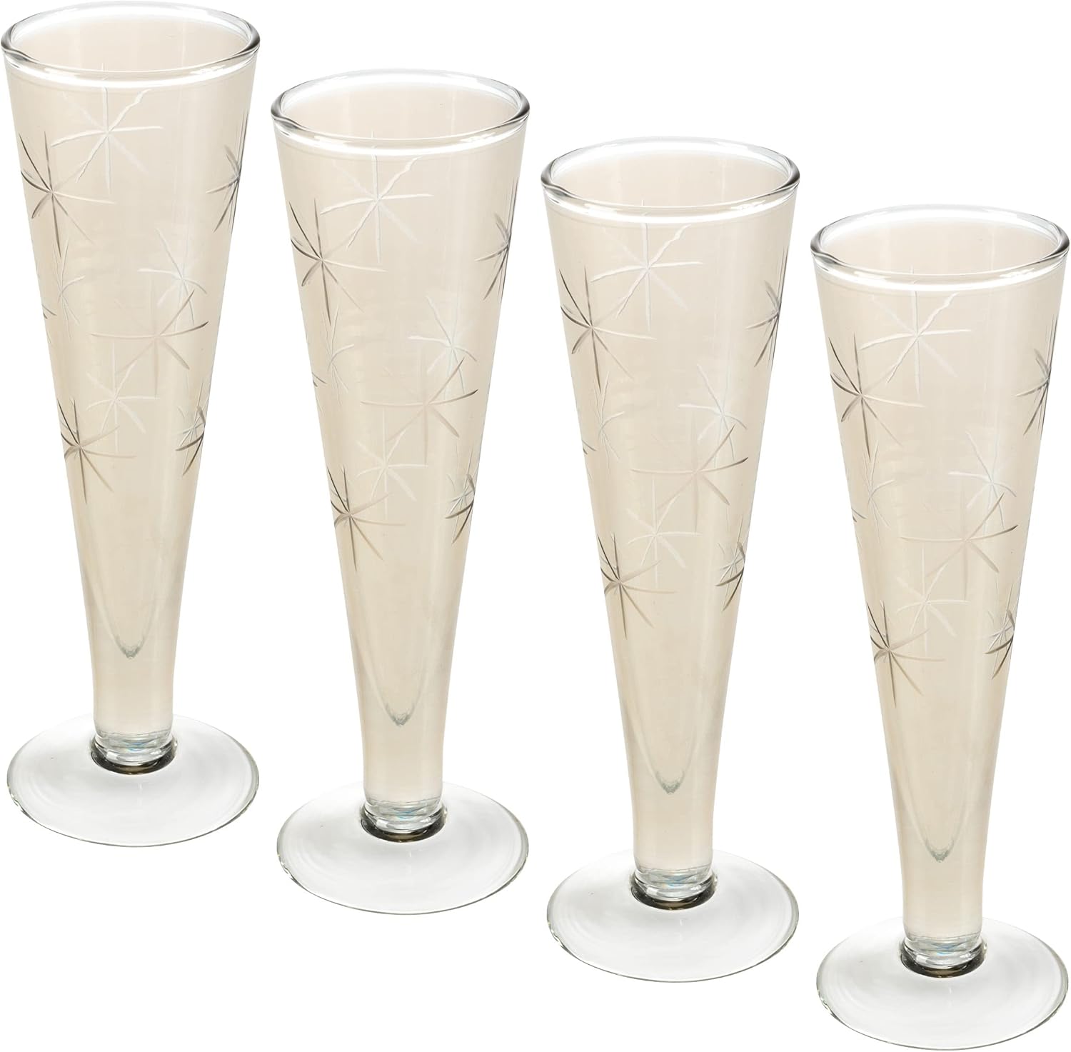Gold Etched Champagne Flutes (qty of 8  in stock)