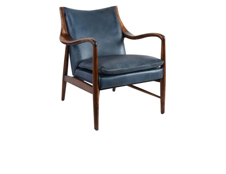 Kiannah Leather Club Chair Ocean Blue (4 in stock)
