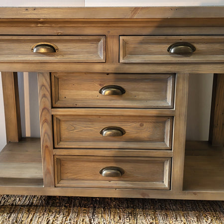 Tori Rustic Irish Coast Kitchen Island Weathered with Granite Top (1 in stock)