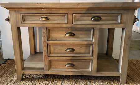 Tori Rustic Irish Coast Kitchen Island Weathered with Granite Top (1 in stock)