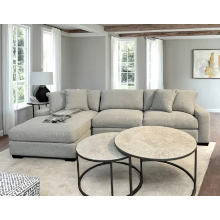 Laguna Sectional Sofa w Chaise Performance Fabric Granite (4 in stock)