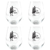 Lake Joseph Etched Stemless Glassware set of 4 (1 set in stock)