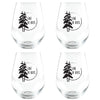 Lake of Bays Etched Stemless Glassware set of 4 (1 set in stock)