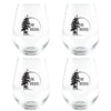 Lake Rosseau Etched Stemless Glassware set of 4 (2 sets in stock)