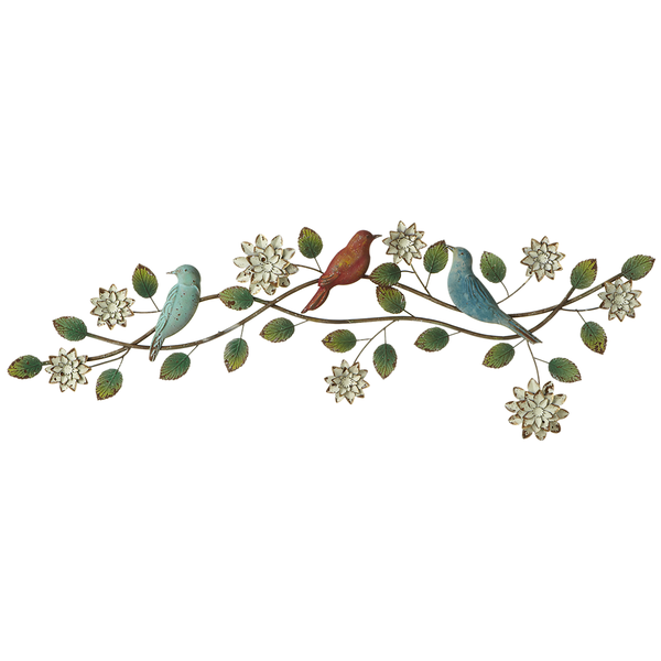 Layered Bird and Flower Metal Wall Decor (1 in stock)