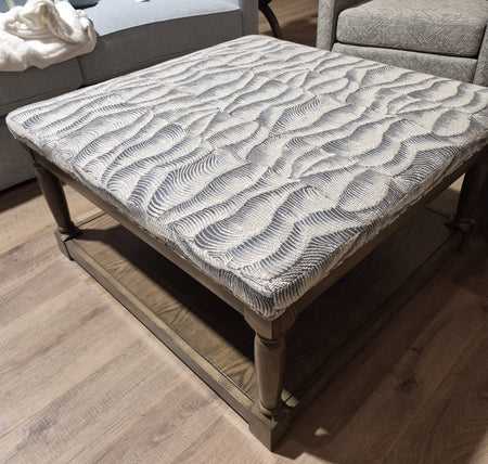 Levi Fabric and Wood Ottoman (1 in stock)