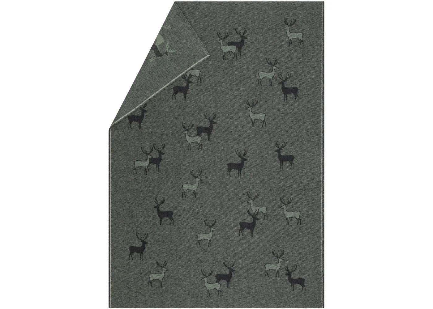 Austrian Luca Cotton Throw Pair of Stags Black and Grey (qty of 2 in stock)