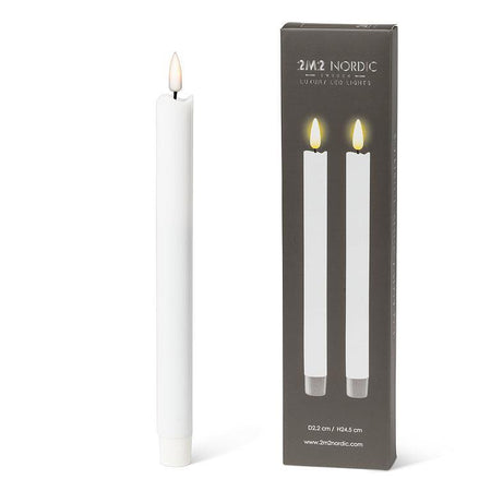 Nordic Luxlite LED Taper Candle White pack of 2  (qty of 4 packs in stock)