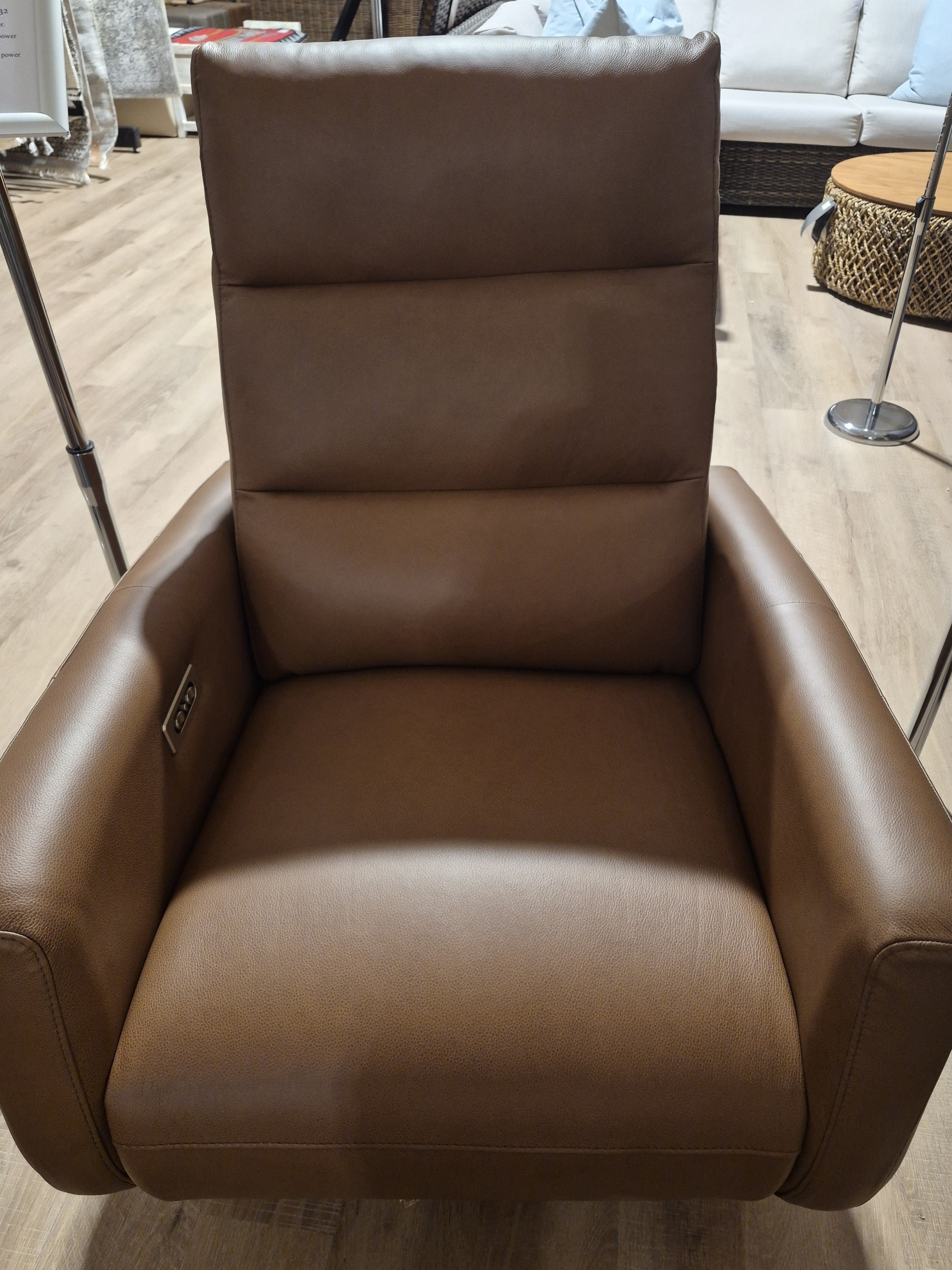 Meagan Swivel Recliner with Power Headrest and Battery Pack Cognac Leather (2 in stock)