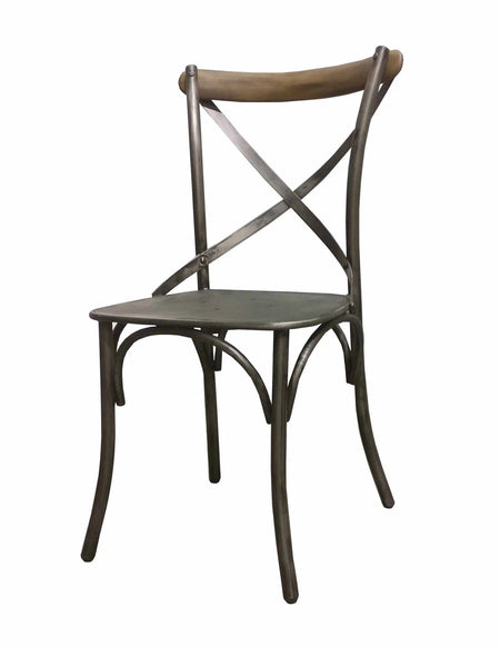Cross Back Gunmetal Dining Chair (8 in stock)
