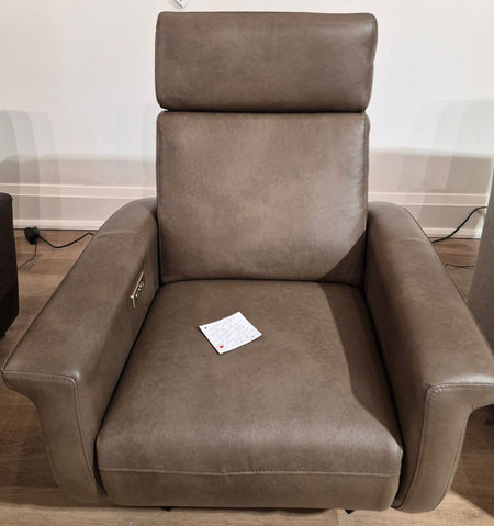 Molly Swivel Recliner with Power Headrest and Battery Pack Tan Leather (1 in stock)
