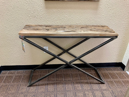 Murray X Console Reclycled Elm Wood and Iron Base (1 in stock)
