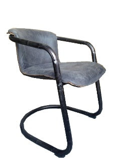 Normandy Leather Dining Chair Ebony (6 in stock)