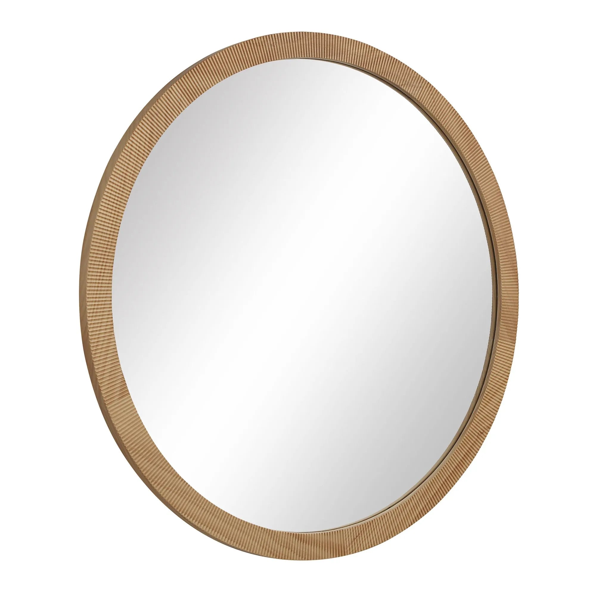 Noto 40" Round Natural Wood Mirror (1 in stock)