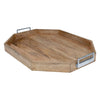 Octo Wood Tray Silver Handles 29"x 21" (4 in stock)