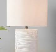 Oslo White Textured Table Lamp (2 in stock)
