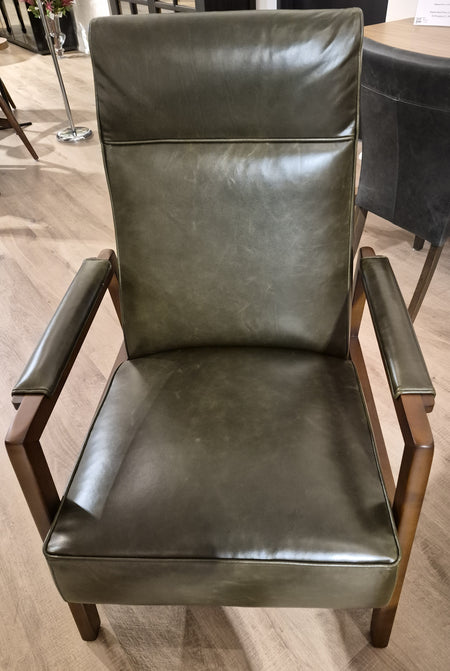 Oxford Recliner in Dakota Spruce Top Grain Leather with Maple Frame (2 in stock)