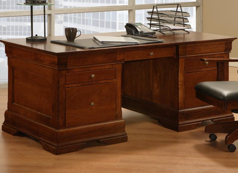 Phillipe Solid Maple Double Pedestal Desk (1 in stock)