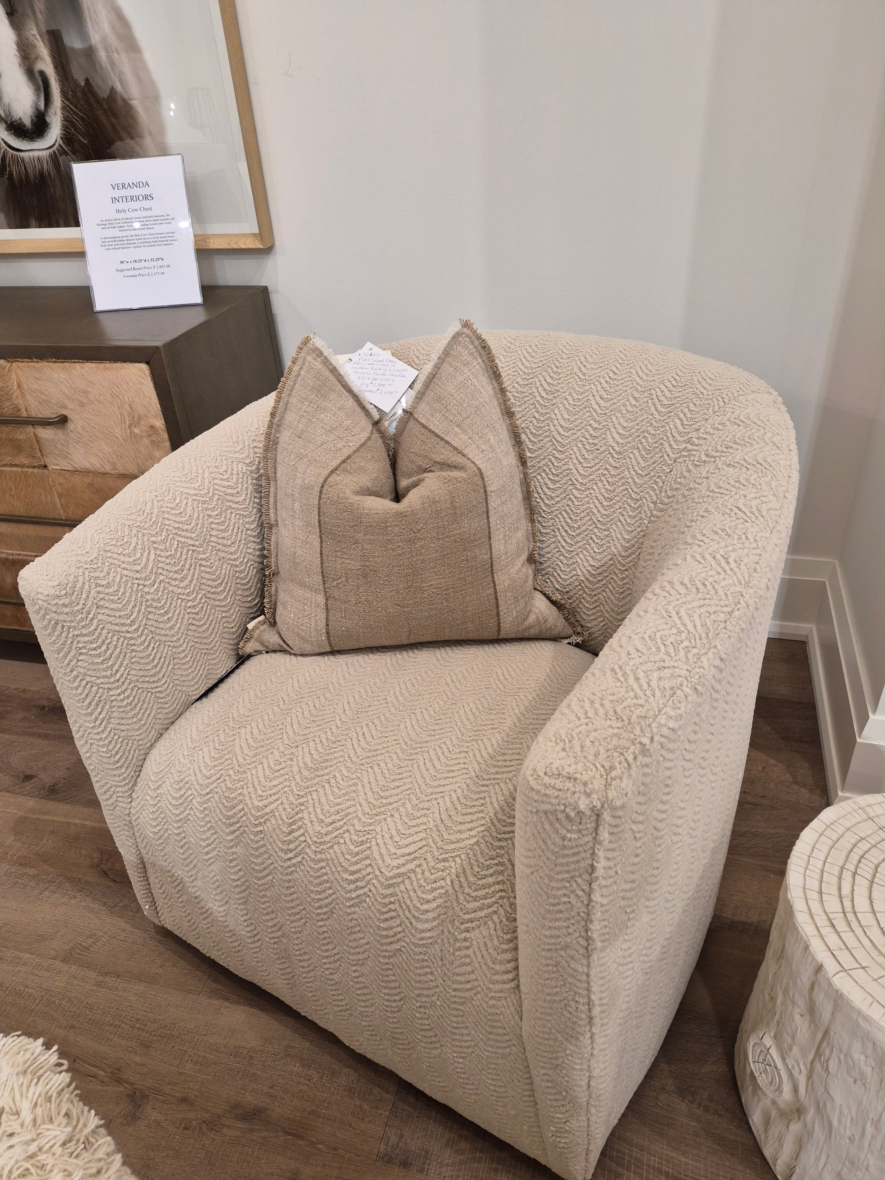 Pivot Swivel Chair in Woolicious Fabric (4 in stock)