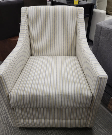 Slim Swivel Chair in Pale Grey/Yellow Stripe (1 in stock)