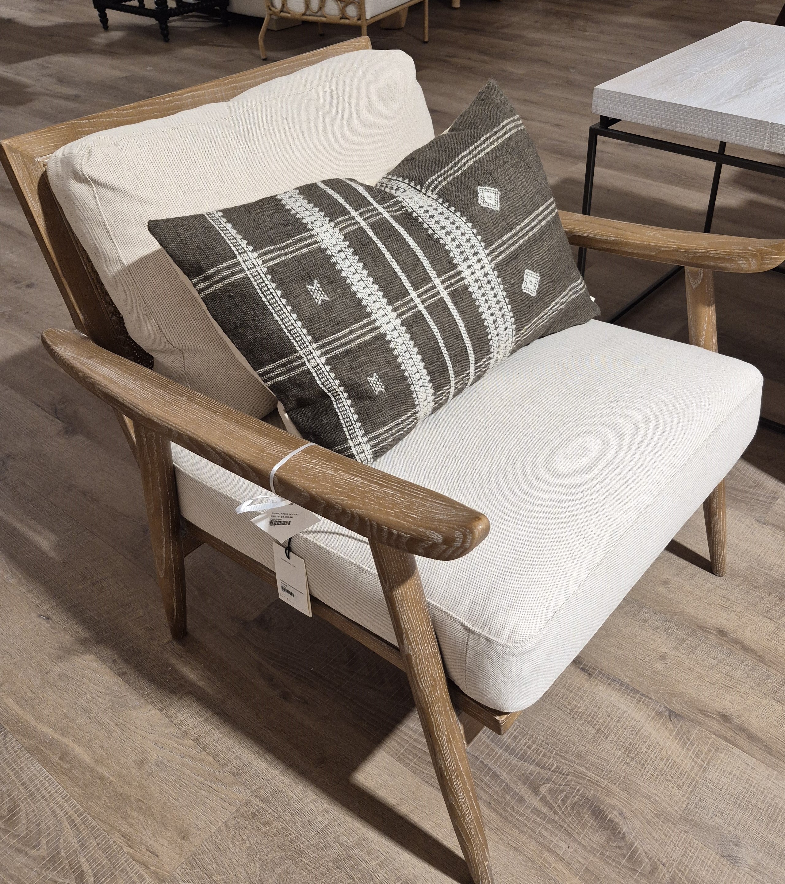 Raeni Accent Chair Off White Fabric (1 in stock)