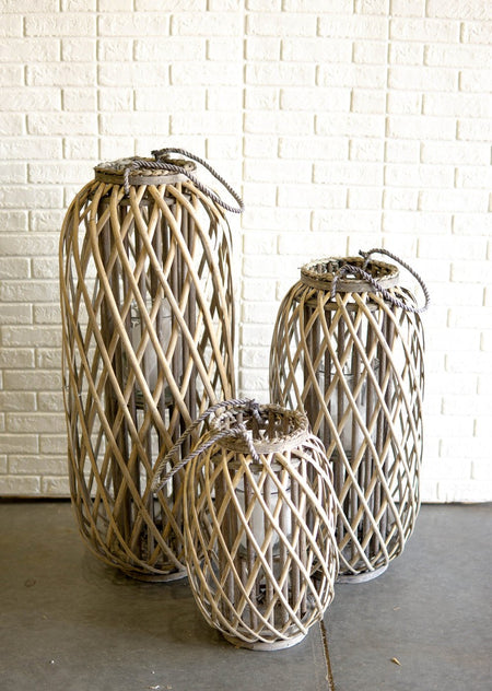 Rattan Lantern Large (qty of 1 in stock)