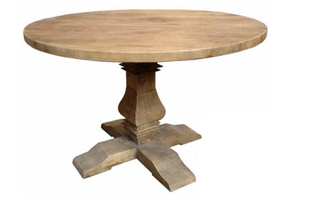 Reclaimed Elm Wood 60" Pedestal Dining Table (1 in stock)