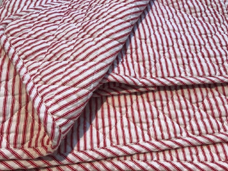 Quilt King Red Ticking Stripe 3 piece set (2 sets in stock)