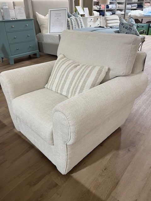 Reese Swivel Chair in Husky Bone Fabric (1 in stock)