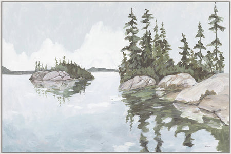 Rocky PIne Island Framed Canvas (1 in stock)
