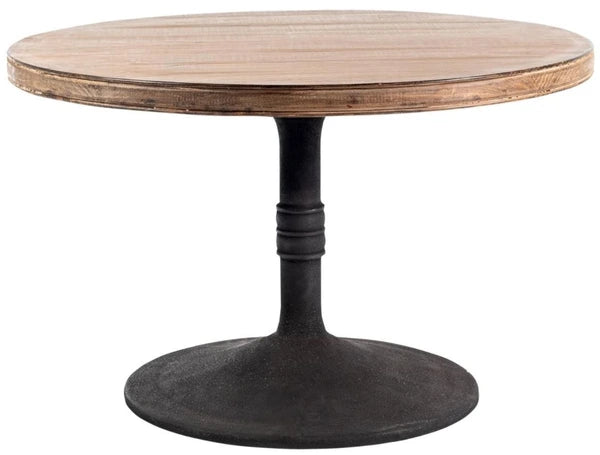 Sadie 48" Round Natural Acacia Wood Dining Table with  Black Iron Base (1 in stock)