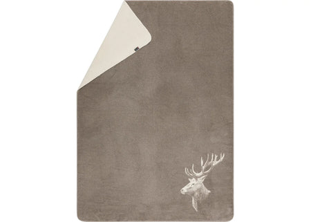 Austrian Savona Cotton Throw  Stag Head Smoke (qty of 2 in stock)