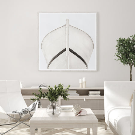 Art  - Sea Worn Bow 1 Large White Framed with Glass (1 in stock)