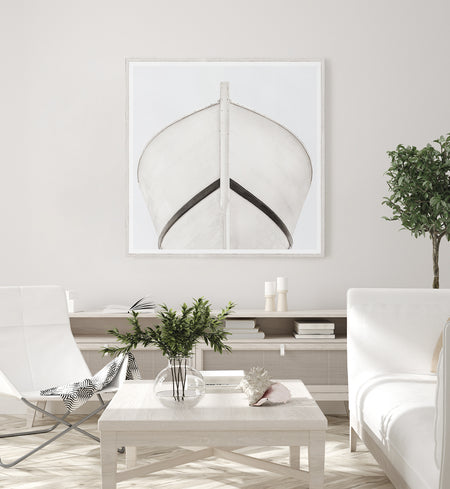 Art  - Sea Worn Bow 1 Large White Framed with Glass (1 in stock)