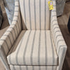Slim Swivel Chair in Black Stripe on Cream (2 in stock)